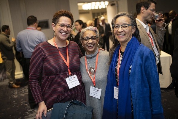 Elizabeth Todd-Breland, Janette Gayle, and Darnella Davis at the Committee on Minority Historians' Reception at AHA19.